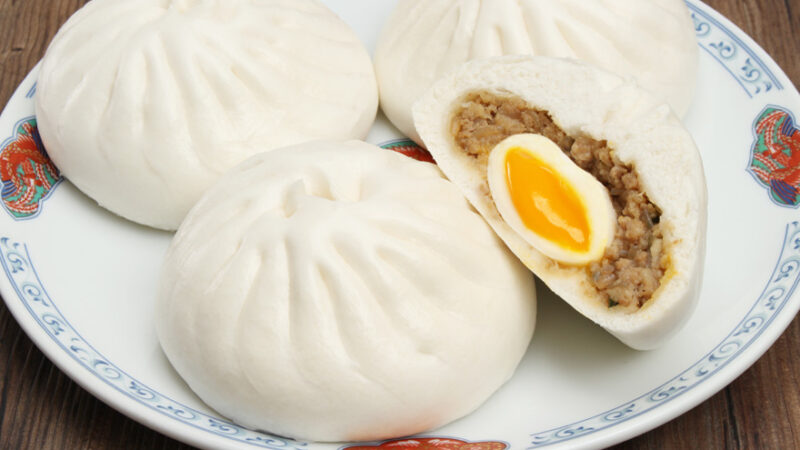 Chinese Steam Bun with Boiled Egg
